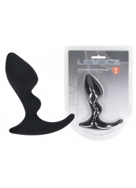 Черная анальная пробка для массажа простаты Double Ripple Silicone Prostate Massager - Shots Media BV - в Сургуте купить с доставкой