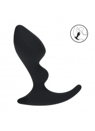 Черная анальная пробка для массажа простаты Double Ripple Silicone Prostate Massager - Shots Media BV - в Сургуте купить с доставкой