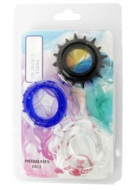 Набор из 3 эрекционных колец разного цвета и рельефа - Boys of Toys - в Сургуте купить с доставкой