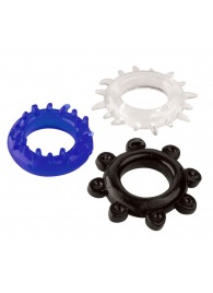 Набор из 3 эрекционных колец разного цвета и рельефа - Boys of Toys - в Сургуте купить с доставкой