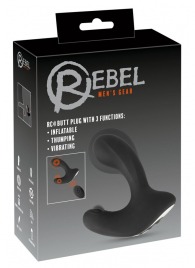 Черная анальная вибропробка с функцией расширения RC Butt Plug with 3 functions - Orion - в Сургуте купить с доставкой