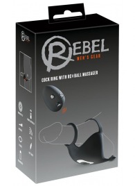 Черная вибронасадка для эрекции и стимуляции мошонки Cock ring with RC ball massager - Orion - в Сургуте купить с доставкой