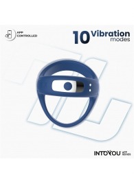 Синее интерактивное эрекционное виброкольцо Rank - Intoyou - в Сургуте купить с доставкой