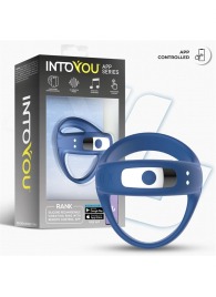 Синее интерактивное эрекционное виброкольцо Rank - Intoyou - в Сургуте купить с доставкой
