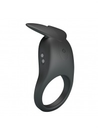 Черное перезаряжаемое виброкольцо Carlton - Baile - в Сургуте купить с доставкой