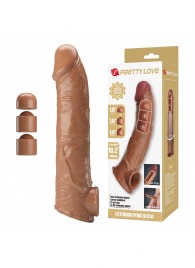 Карамельный фаллоудлинитель с подхватом мошонки Silas - 26 см. - Baile - в Сургуте купить с доставкой