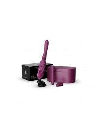 Фиолетовая секс-машина с функцией нагрева, насадками и присоской Sesh - Zalo - купить с доставкой в Сургуте