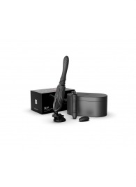 Черная секс-машина с функцией нагрева, насадками и присоской Sesh - Zalo - купить с доставкой в Сургуте