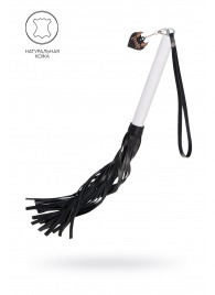 Плеть с белой рукоятью и чёрными хлыстами - 50 см. - Pecado - купить с доставкой в Сургуте