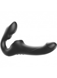 Черный безремневой страпон с 3 моторами - Ibiza - купить с доставкой в Сургуте