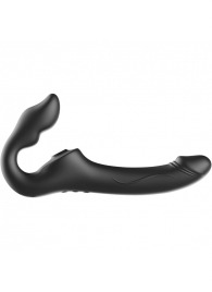 Черный безремневой страпон с 3 моторами - Ibiza - купить с доставкой в Сургуте