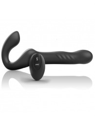 Черный безремневой страпон с вибрацией и возвратно-поступательными движениями - 24 см. - Ibiza - купить с доставкой в Сургуте