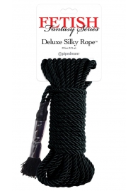 Черная веревка для фиксации Deluxe Silky Rope - 9,75 м. - Pipedream - купить с доставкой в Сургуте