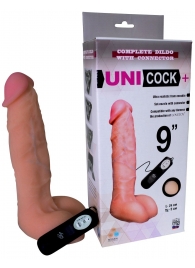 Фаллическая насадка Харнесс UNICOCK 9  с вибрацией - 24 см. - LOVETOY (А-Полимер) - купить с доставкой в Сургуте