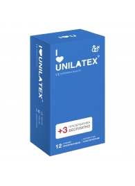 Классические презервативы Unilatex Natural Plain - 12 шт. + 3 шт. в подарок - Unilatex - купить с доставкой в Сургуте