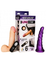 Вибрострапон с двумя насадками UniStrap - 18 и 18 см. - LOVETOY (А-Полимер) - купить с доставкой в Сургуте