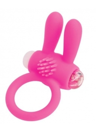 Розовое эрекционное виброкольцо A-toys с ушками - A-toys - в Сургуте купить с доставкой