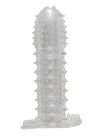 Гелевая прозрачная насадка c шипами - 12 см. - Toyfa Basic - в Сургуте купить с доставкой