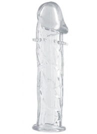 Гладкая прозрачная насадка с усиками под головкой - 12,5 см. - Toyfa Basic - в Сургуте купить с доставкой