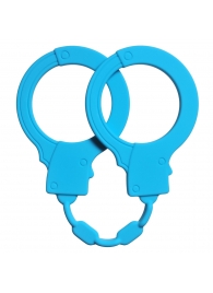 Голубые силиконовые наручники Stretchy Cuffs Turquoise - Lola Games - купить с доставкой в Сургуте
