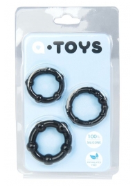 Набор из 3 чёрных эрекционных колец A-toys - A-toys - в Сургуте купить с доставкой