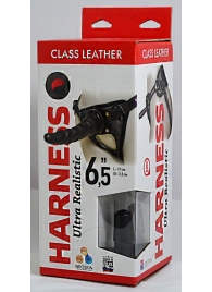 Насадка-фаллоимитатор на кожаных трусиках Harness Ultra Realistic 6,5  - 18,5 см. - LOVETOY (А-Полимер) - купить с доставкой в Сургуте