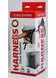 Насадка-фаллоимитатор на кожаных трусиках Harness Ultra Realistic 7  - 18 см. - LOVETOY (А-Полимер) - купить с доставкой в Сургуте