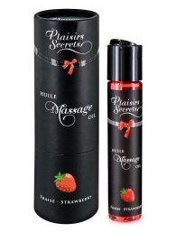 Массажное масло с ароматом клубники Huile de Massage Gourmande Fraise des Bois - 59 мл. - Plaisir Secret - купить с доставкой в Сургуте