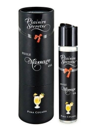 Массажное масло с ароматом пина колады Huile de Massage Gourmande Pina Colada - 59 мл. - Plaisir Secret - купить с доставкой в Сургуте