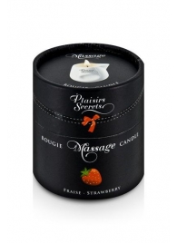 Массажная свеча с ароматом клубники Bougie de Massage Gourmande Fraise - 80 мл. - Plaisir Secret - купить с доставкой в Сургуте