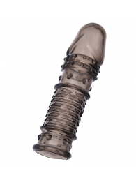 Дымчатая закрытая насадка ToyFa XLover с чешуйками и пупырышками - 13,5 см. - ToyFa - в Сургуте купить с доставкой