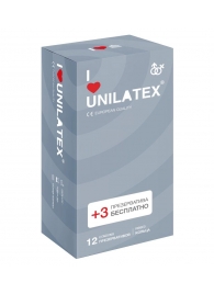 Презервативы с рёбрами Unilatex Ribbed - 12 шт. + 3 шт. в подарок - Unilatex - купить с доставкой в Сургуте