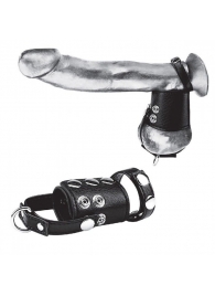 Кольцо на член и мошонку Cock Ring With 2  Ball Stretcher And Optional Weight Ring - BlueLine - в Сургуте купить с доставкой