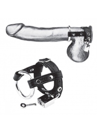 Утяжка на пенис на замочке Duo Cock And Ball Lock - BlueLine - купить с доставкой в Сургуте