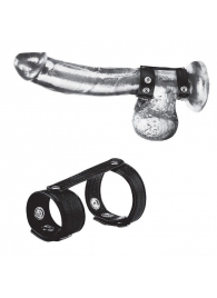 Утяжка на пенис с клёпками Duo Snap Cock And Ball Ring - BlueLine - купить с доставкой в Сургуте