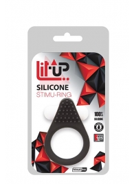 Чёрное эрекционное кольцо LIT-UP SILICONE STIMU RING 1 BLACK - Dream Toys - в Сургуте купить с доставкой
