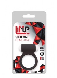 Чёрное эрекционное виброкольцо LIT-UP SILICONE STIMU RING 3 BLACK - Dream Toys - в Сургуте купить с доставкой