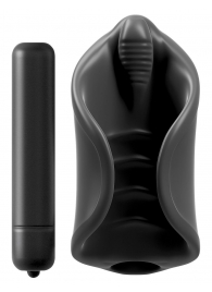 Чёрный мастурбатор Vibrating Silicone Stimulator с вибрацией - Pipedream - в Сургуте купить с доставкой