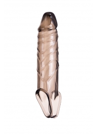 Дымчатая фаллическая насадка с подхватом и закрытой головкой - 16,2 см. - ToyFa - в Сургуте купить с доставкой