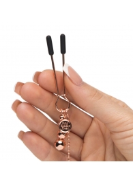 Золотистые зажимы для сосков и клитора All Sensation Nipple and Clitoral Chain - Fifty Shades of Grey - купить с доставкой в Сургуте