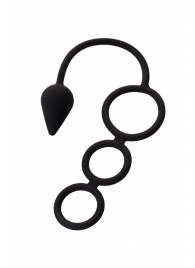 Тройное эрекционное кольцо с анальным хвостом Drop S-size - Erotist Adult Toys - в Сургуте купить с доставкой