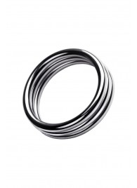 Металлическое эрекционное кольцо с рёбрышками размера L - ToyFa - в Сургуте купить с доставкой