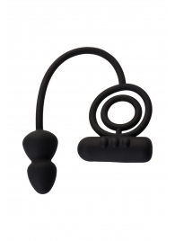 Чёрное эрекционное кольцо с вибропулькой и анальным хвостом - Erotist Adult Toys - в Сургуте купить с доставкой