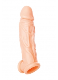 Телесная насадка на пенис с фиксацией мошонки - 18,5 см. - ToyFa - в Сургуте купить с доставкой