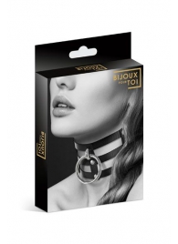 Чёрный тройной чокер с большим кольцом - Bijoux Pour Toi - купить с доставкой в Сургуте