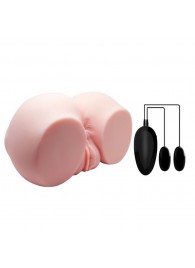 Телесный мастурбатор с двумя любовными тоннелями и вибрацией - Baile - в Сургуте купить с доставкой