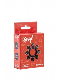 Чёрное эрекционное кольцо Rings Bubbles - Lola Games - в Сургуте купить с доставкой