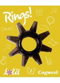 Чёрное эрекционное кольцо Rings Cogweel - Lola Games - в Сургуте купить с доставкой