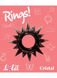Чёрное эрекционное кольцо Rings Cristal - Lola Games - в Сургуте купить с доставкой
