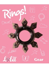 Чёрное эрекционное кольцо Rings Gear - Lola Games - в Сургуте купить с доставкой